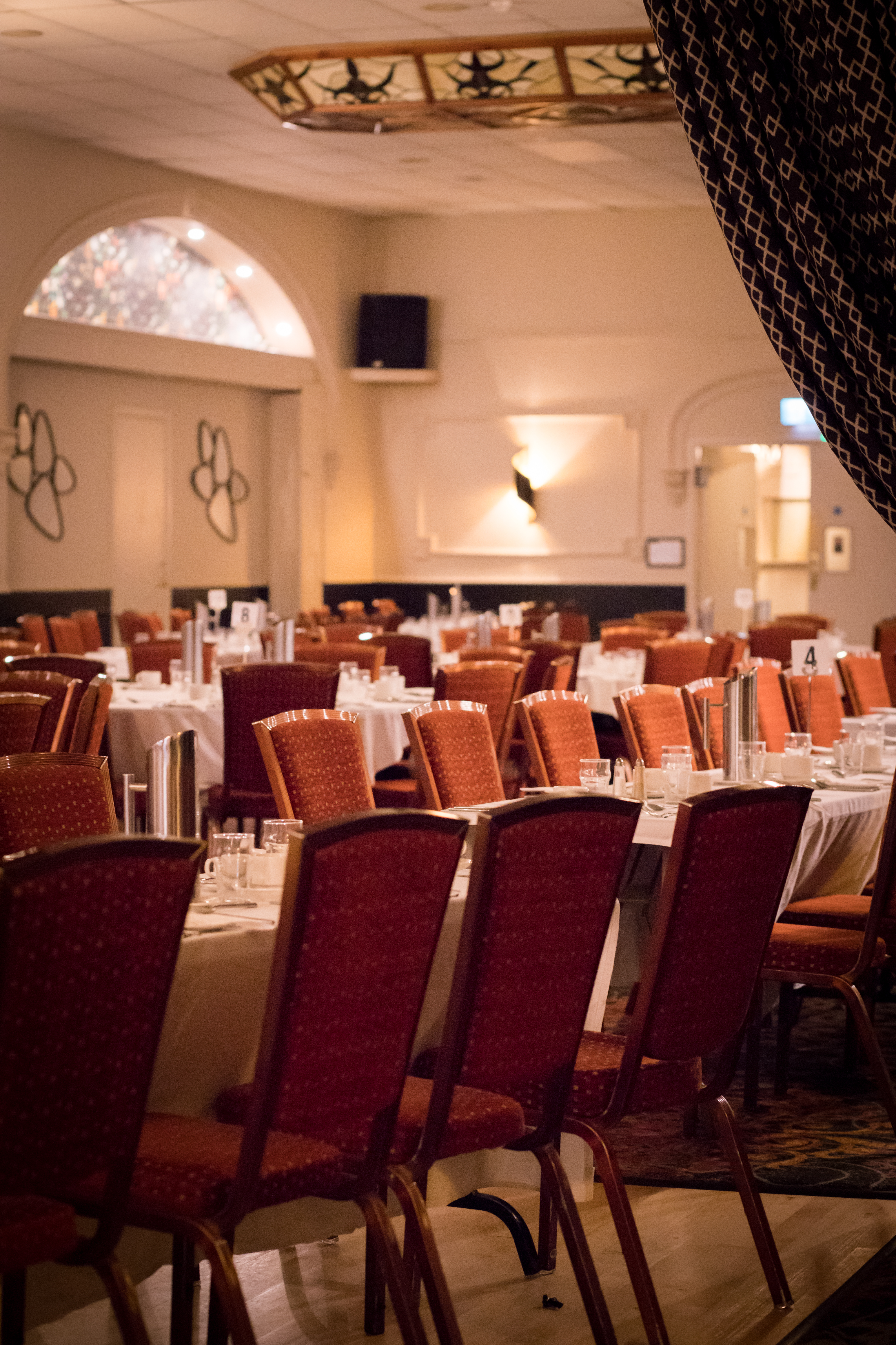 Function room evening lighting